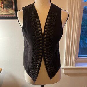 Free People Black Military-Style Vest – XS